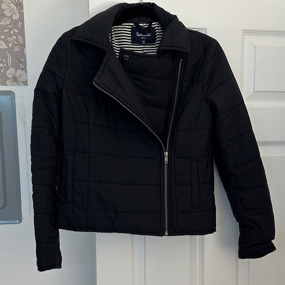 Splendid Sierra Moto Black Puffer Jacket for Women